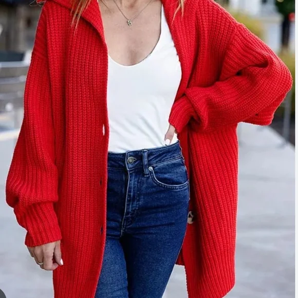 Free People Swim Too Deep Oversized Button-Up Cardigan - Picture 8 of 9